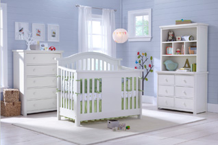 Stratford Baby Crib Collection in White Finish